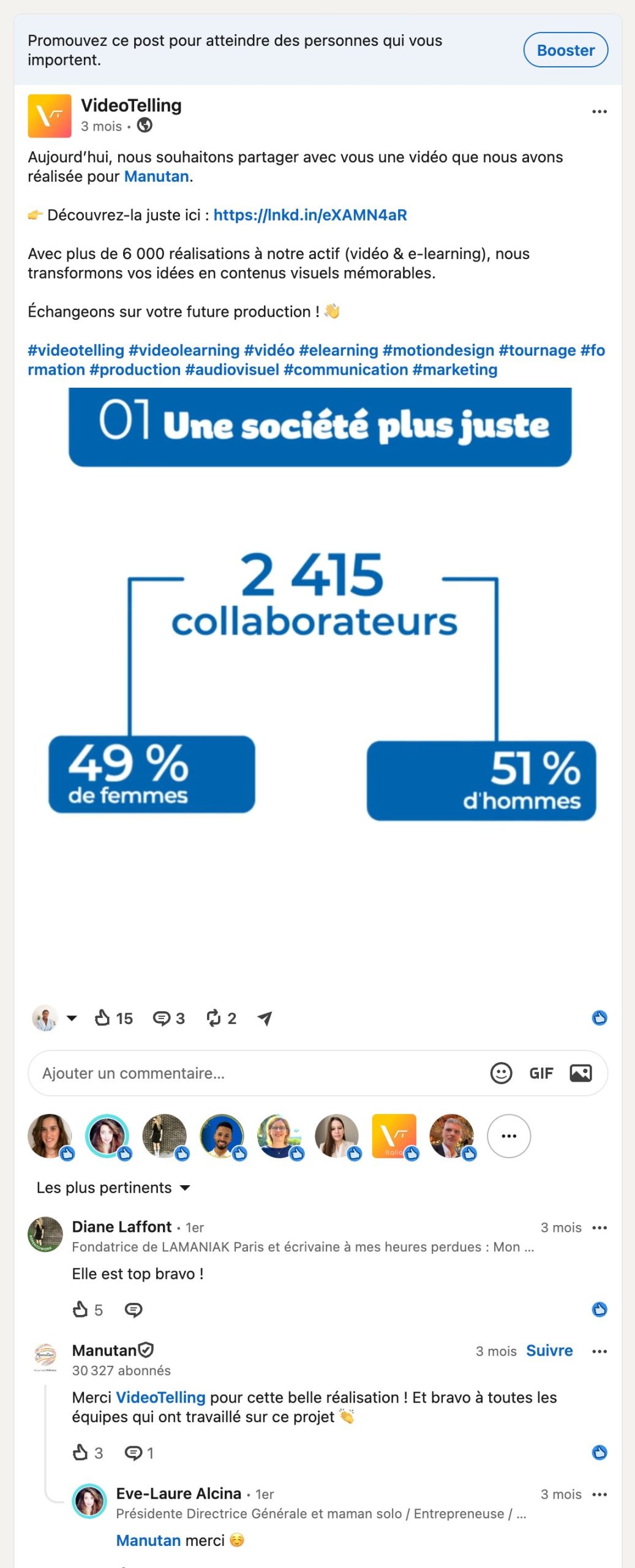Post consacré à la vidéo réalisée pour Manutan